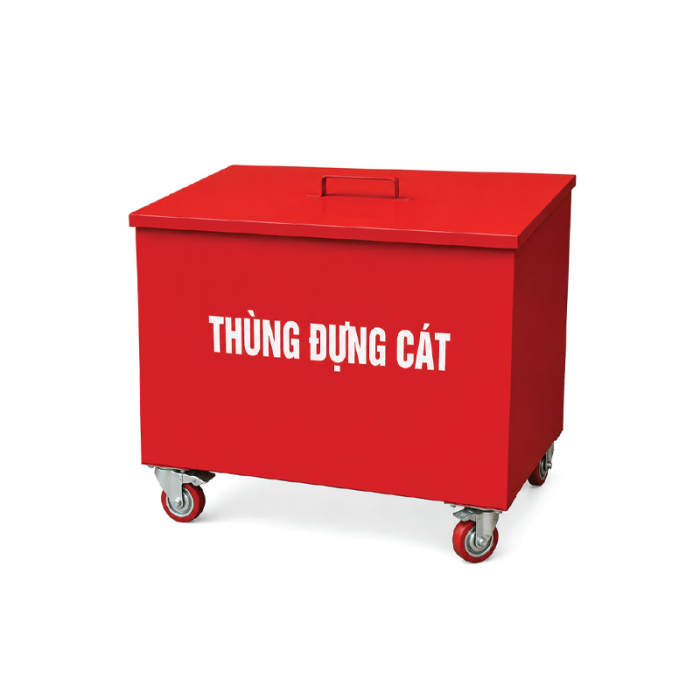 Thùng đựng cát có bánh xe đẩy